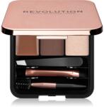 Revolution Brow Sculpt Kit szett a tökéletes szemöldökért árnyalat Medium 2.2 g