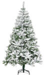 HOMCOM Brad de Crăciun Artificial Înzăpezit cu 750 Ramuri, Bază din Oțel, Plastică, 105x105x180 cm, Verde | Aosom Romania (830-527V02GN)