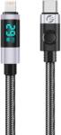 ORICO LDC2L USB-C-Lightning PD adat- és töltőkábel LED kijelzővel, 29 W, 1, 5 m, fekete