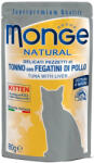 Monge Natural Pouch Kitten Alutasakos Macskaeledel (Tonhal és Máj) - 80 g