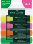 Faber-Castell Set markere evidentiatoare pe baza de apa, 3 grosimi de scriere, 4 culori (FC254844)