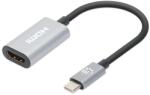 Manhattan Adaptor Manhattan - Adaptor USB-C la HDMI 4K 60 Hz, activ, din aluminiu, gri 153973 (153973)