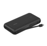 Belkin BOOSTCHARGE аварийно зарядно устройство с USB+2 Type-C изхода, 20000mAh, LED индикатор + вграден Type-C кабел, ЧЕРНО BPB024HQBK (BPB024HQBK)