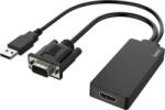 Hama Adaptor VGA + USB - HDMI HAMA 200342, negru (4047443437440)