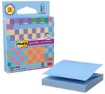 3M POSTIT Bloc de notițe autoadeziv, „Z, cu distribuitor, 76x76 mm, 90 de foi, 3M POST-IT „Super Sticky, albastru pastel 7100399315 (7100399315)