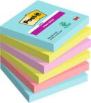 3M POSTIT Bloc de notițe autoadezive, 76x76 mm, 6x90 de foi, 3M POST-IT „Super Sticky, „Cosmic, culori asortate 7100263206 (7100263206)