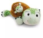 NICI Green: broască țestoasă de pluș cu puișor - în poziție culcată, 28 cm