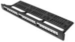 Lanberg PPKS-1124-B Keystone Patch Panel 19"-os szervezővel 24 portos 1U fekete (PPKS-1124-B)
