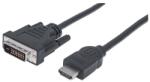 Manhattan Cablu Manhattan - HDMI la DVI (1 m; HDMI cu 19 pini - DVI-D Dual Link, negru) 322782 (322782)