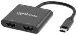 Manhattan Adaptor Manhattan - Adaptor USB-C PD către Dual-HDMI pentru laptop și tabletă 154321 (154321)