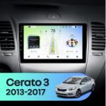  Autó navigáció Teyes CC4L DTS Kia Cerato 3 2012-2017 6+64GB 9" QLED Qualcomm 2Ghz, Android 4G Bluetooth 5.1 DSP - C verzió
