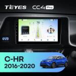 Autó navigáció Teyes CC4L DTS Toyota C-HR 2016-2023 6+64GB 9" QLED Qualcomm 2Ghz, Android 4G Bluetooth 5.1 DSP - A változat