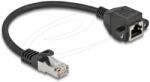 Delock Network cable extension S/FTP RJ45 male to RJ45 female, Cat. 6A, 25 cm, black (DELOCK-86998)