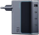 CUKTECH AD1404UEU 140 W-os GaN hálózati töltő 3 db USB-C és USB-A porttal, USB-C kábellel, szürke - studioeszkozok