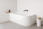 INVENA Cada baie freestanding riflata 170x80 cm, alb lucios, cu montare pe perete stanga, Glamour Invena (AN-02-12L-M)