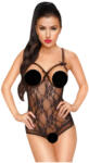 Penthouse Turned on - nyitott csipke body (fekete)