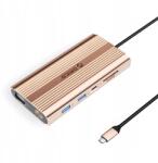 ORICO Usb-c dokkoló állomás Orico Xdr 12 az 1-ben4K 60Hz Pd 100W rózsaszín-arany (6941788804036)