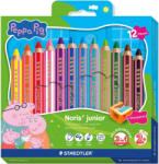 STAEDTLER Creioane colorate groase STAEDTLER Noris Junior Peppa Pig, 12 culori/set