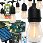 Lumileds Napelemes kerti fényfüzér 15 LED-es erkélyre Terasz 10m 2700K Távirányító (606802 lampki solarne żarówki do altany taras)