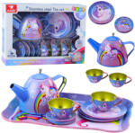 LEAN Toys Zestaw Do Herbaty Metalowy Dla Dzieci Filiżanki Czajnik Tacka Jednorożec (23370)