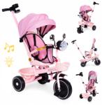 ECOTOYS multifunkciós tricikli-babakocsi 6 hónapos-6 éves korig, forgatható ülés (WQL-186 PINK)