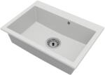 Bradoline ELITE 70 gránit mosogató FALI CSAPHOZ manuális szifonnal, fehér, beépíthető (5907046505740)