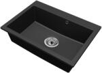Bradoline ELITE 70 gránit mosogató FALI CSAPHOZ manuális szifonnal, fekete, beépíthető (5907046505337)