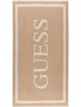 GUESS Bézs női pamut fürdőlepedő 100x180 Jacquard logóval (E5GZ13SG00P)