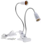LEDMEGROW Fehér lámpa csipesszel 2x E27