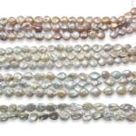  Margele Perle Cultura Albe-Roz Baroc 12-21x10-16 mm Lungime Sirag 39-40 cm