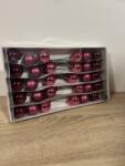  Üveg karácsonyfadísz gömb fényes és matt magenta, 30 db - 4 cm (106340)