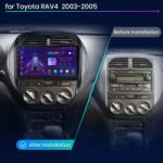 TopNAVI Toyota Rav-4 2003- 2006 9" Android multimédia autórádió érintőkijelzős fejegység - B verzió / 4GB+ 64GB Carplay WIFI (TN-TOYOTA-RAV-4-8)
