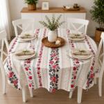 Pucioasa Fata de masa teflonata, rotunda, diametru 180 cm, model traditional Fata de masa