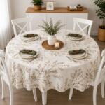 Pucioasa Fata de masa teflonata, rotunda, diametru 160cm, Crengute maro Fata de masa