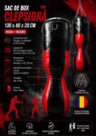 EvoGym ART Sac de box Clepsidra 130 x 40 x 20 cm Negru+Rosu Sac de box