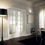 Garofoli Usa batanta de interior din lemn cu sticla - Garofoli colectia Mirabilia model 10/V 2000X700 Alb Sablata (MIRABILIA10V)