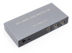 Thunder Germany KVM-2P8K, Két portos professzionális KVM switch, 2+1xHDMI, 3+2xUSB + Távirányító