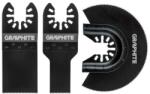 GRAPHITE Set 3 lame fierastrau pentru multifunctional, lemn, carbura tungsten, Graphite (56H070) Panza fierastrau