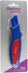 Cuttere OPTIMA Cutter Optima Pro, lama trapezoidala + 2 rezerve SK5, auto-retractabil, aluminiu cu rubber grip (OP-381000839)