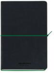 Aurora Caiet A5, 192 file-hartie cream FSC 80gsm, coperta soft-touch negru/verde, AURORA Tesoro - dictando (2396TESG)