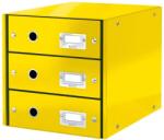 Leitz Cabinet cu sertare LEITZ WOW Click & Store, 3 sertare, carton laminat, A4, galben (L-60480016)