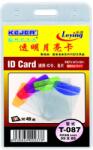 Kejea Buzunar PVC, pentru ID carduri, 55 x 85mm, vertical, 10 buc/set, KEJEA - margine transp. color (KJ-T-087V) - forit