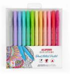 Alpino Carioca cu 2 capete, varf 0.7mm/tip pensula, 12 culori pastel /set, ALPINO Color Experience (MS-AR000188)