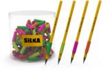 Silka Display silicon grip pt creion, pt scriere de mana la copii, 72buc/display, SILKA Spiral Neon-ergono (SK-503123)