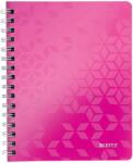 Leitz Caiet de birou LEITZ WOW, PP, FSC, reciclabil, A5, 80 coli, cu spira, matematica, roz (L-46410023)