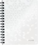 Leitz Caiet de birou LEITZ WOW, PP, FSC, reciclabil, A5, 80 coli, cu spira, matematica, alb (L-46410001)