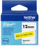 Brother Banda etichete Brother Benzi etichete Brother BTAG-631, 12mm, negru pe galben, 4m (BTAG631)
