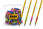 Silka Display silicon grip pt creion, pt scriere de mana la copii, 72buc/display, SILKA Spiral Glitter-erg (SK-502829)