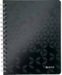 Leitz Caiet de birou LEITZ WOW, PP, FSC, reciclabil, A5, 80 coli, cu spira, matematica, negru (L-46410095)