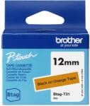 Brother Banda etichete Brother Banda etichete Brother BTAG-T31, 12mm, negru pe portocaliu, 4m (BTAGT31)
